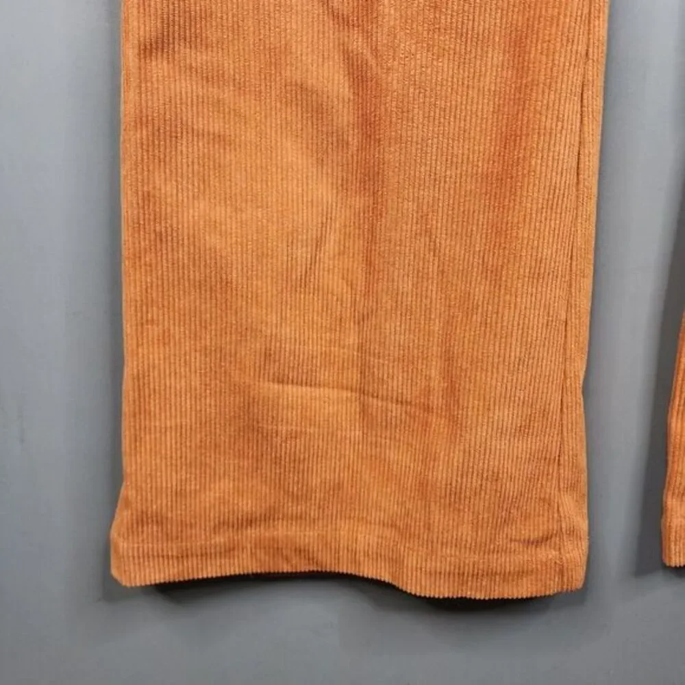 NEW Noracora Women's  XXL Corduroy‎ Pants Burnt Orange Pull-On Wide-Leg Pleated